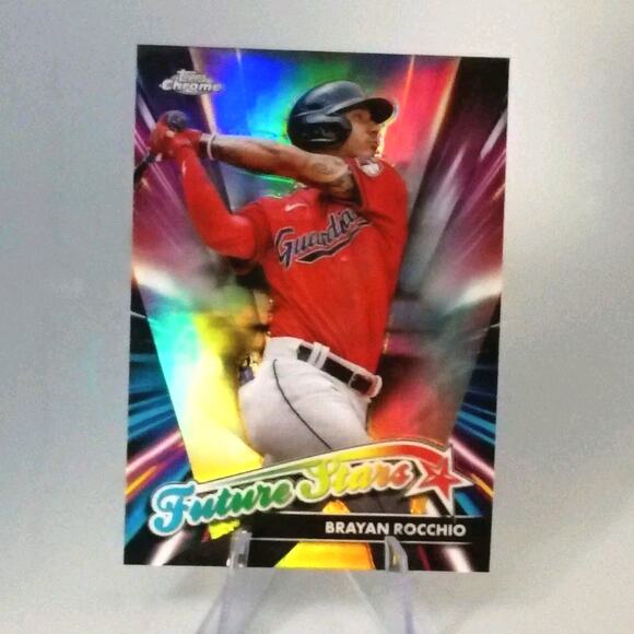 2024 Topps Chrome - Future Stars Brayan Rocchio #FS-20 REFRACTOR - Picture 2 of 4